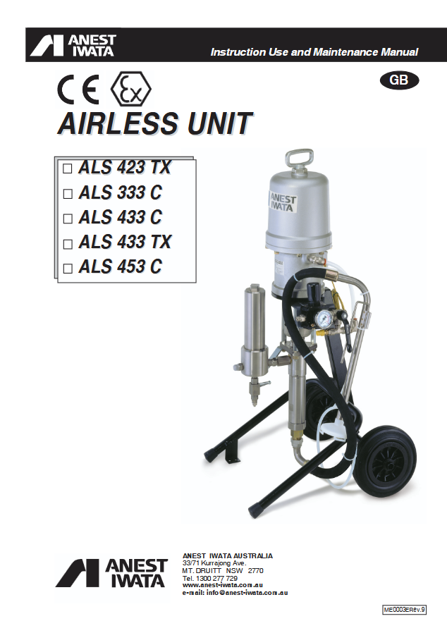 ALS433 - Anest Iwata Airless Spray Unit